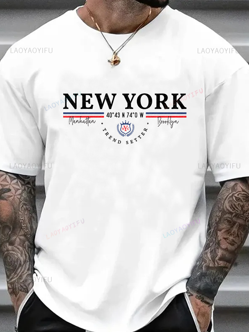 York Men'S Fashion - Camiseta con gráfico de letras de