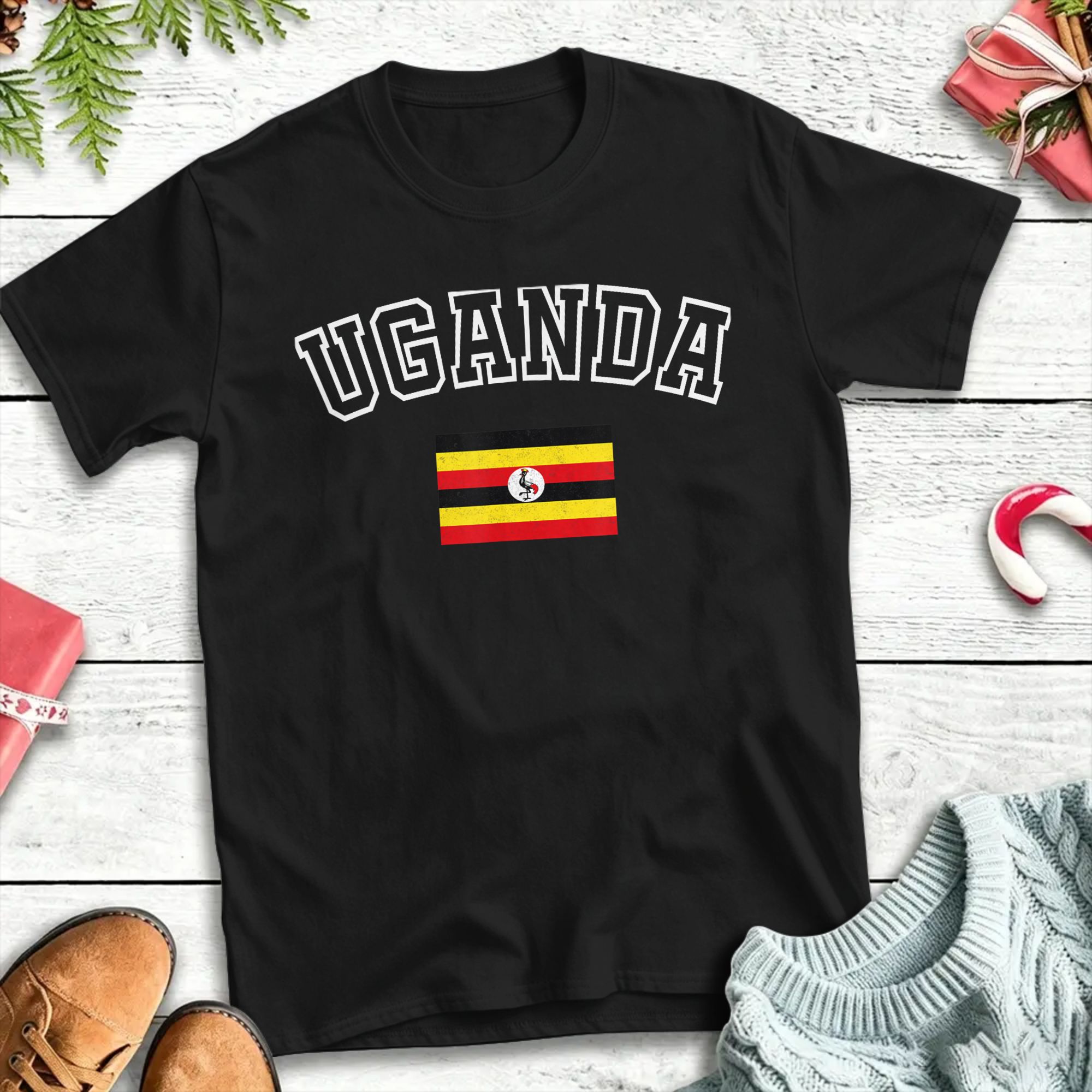 Men Fashion Uganda - Camiseta Harajuku de verano con bandera