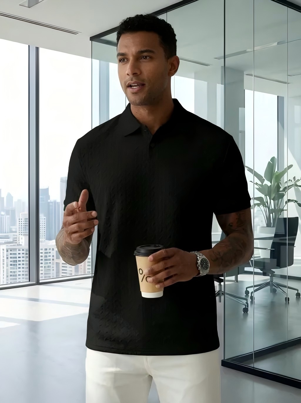 Men'S Fashion Questions - Camiseta Polo de Manga Corta con