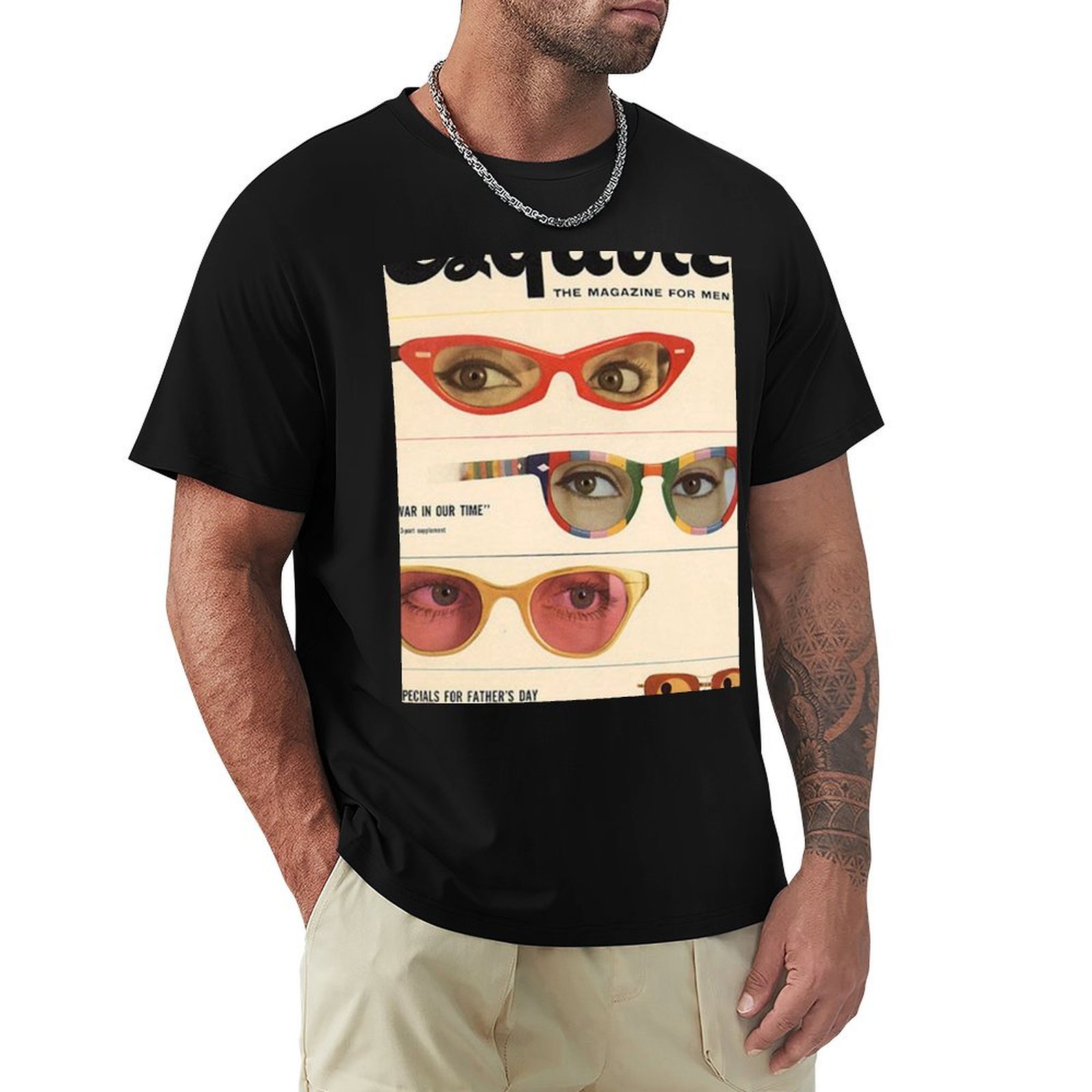 Men'S Fashion 1960S - Camiseta de moda retro con estampado