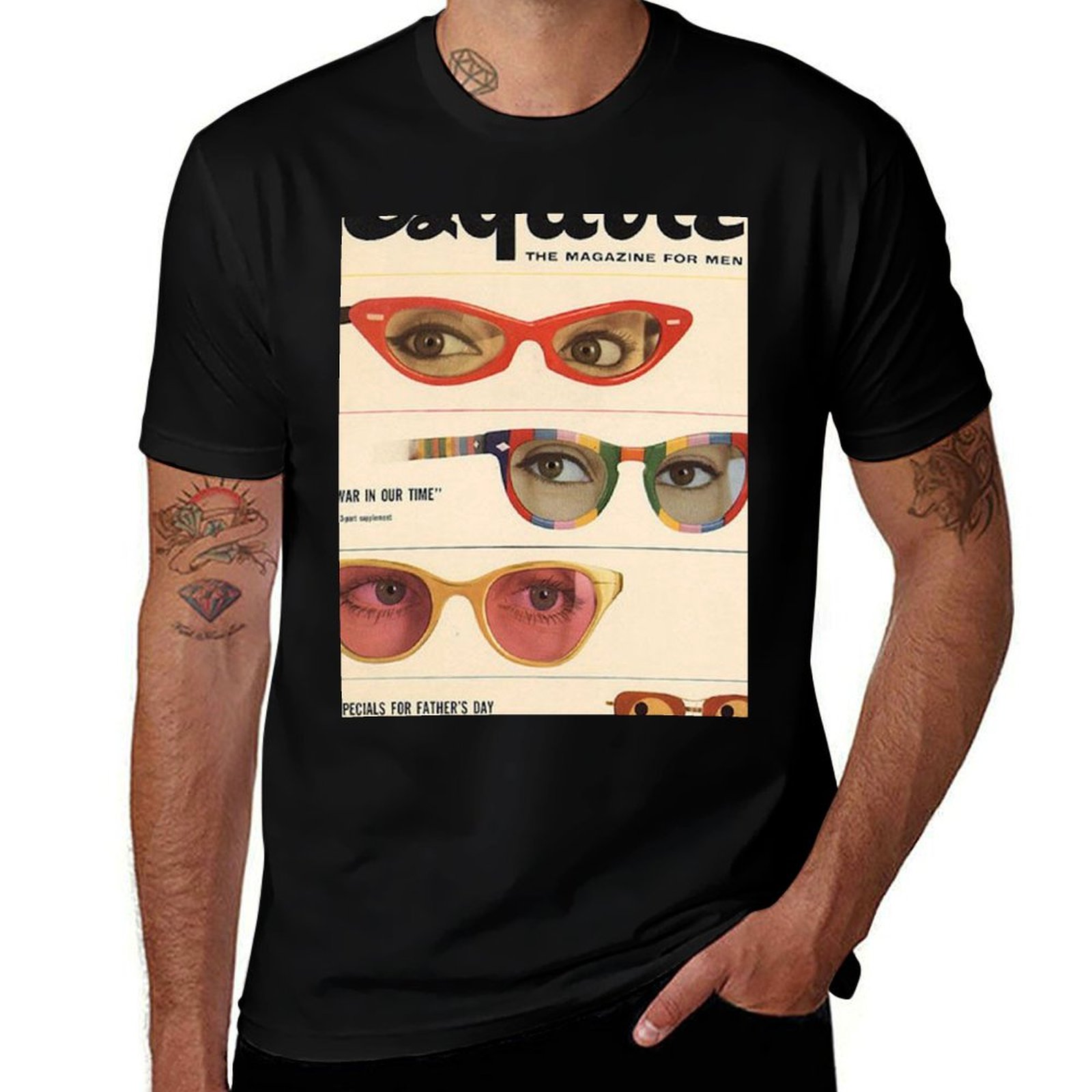 Men'S Fashion 1960S - Camiseta de Moda Retro con Estampado