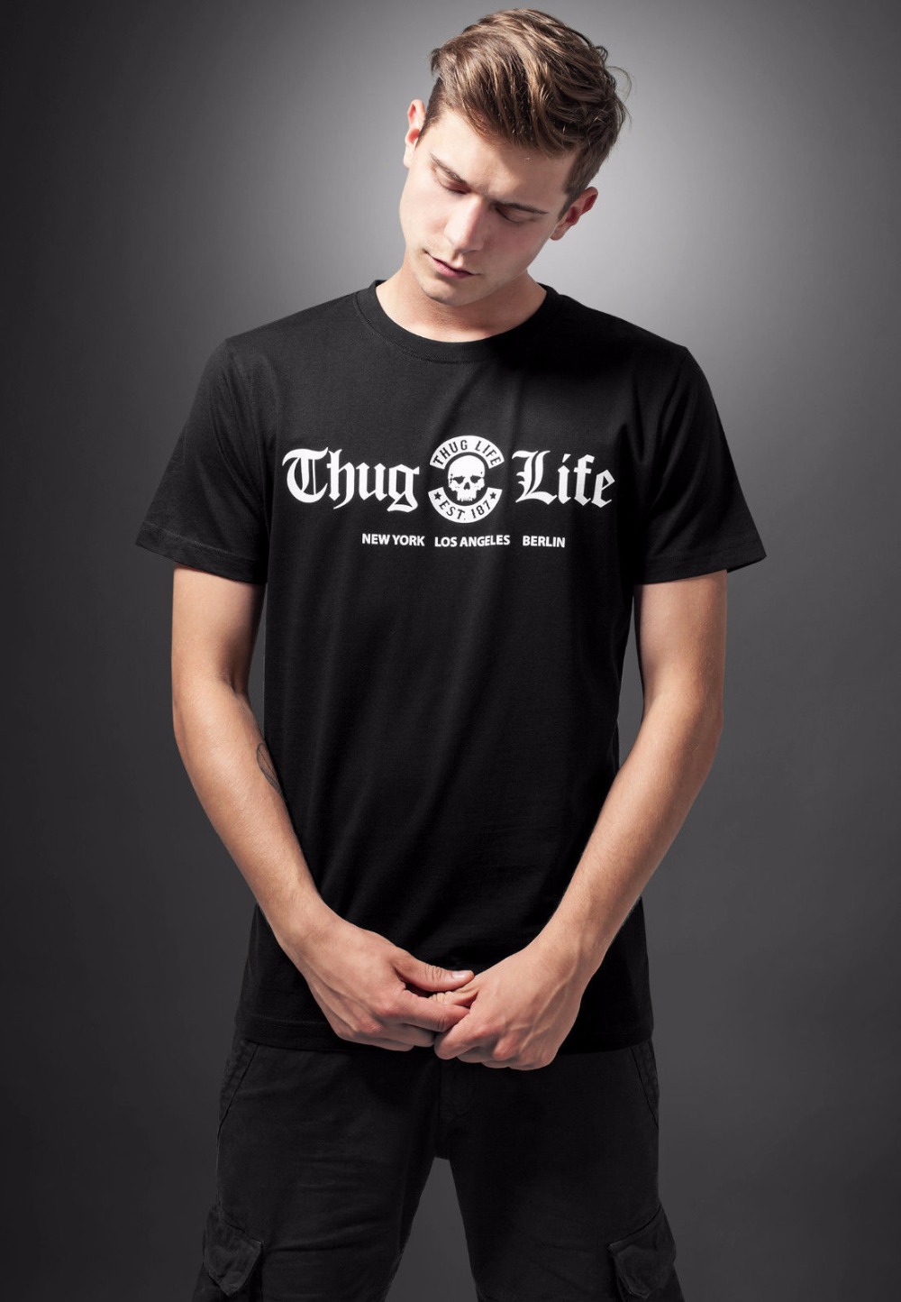 York Men'S Fashion - 2019 moda 100% Camiseta de manga