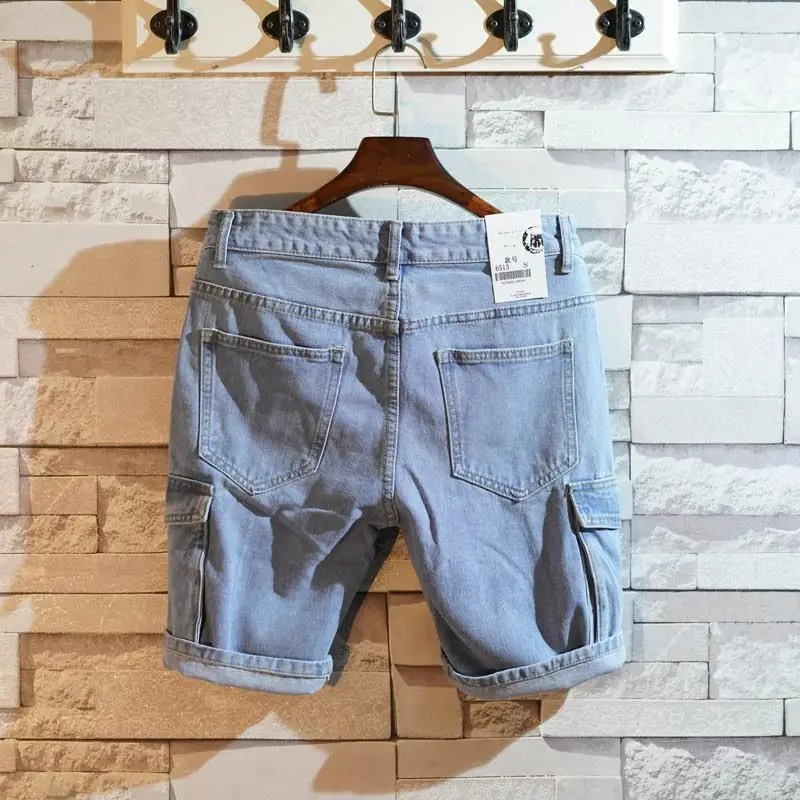 Men'S Fashion With Baggy Jeans - Pantalones vaqueros cortos rectos sueltos para