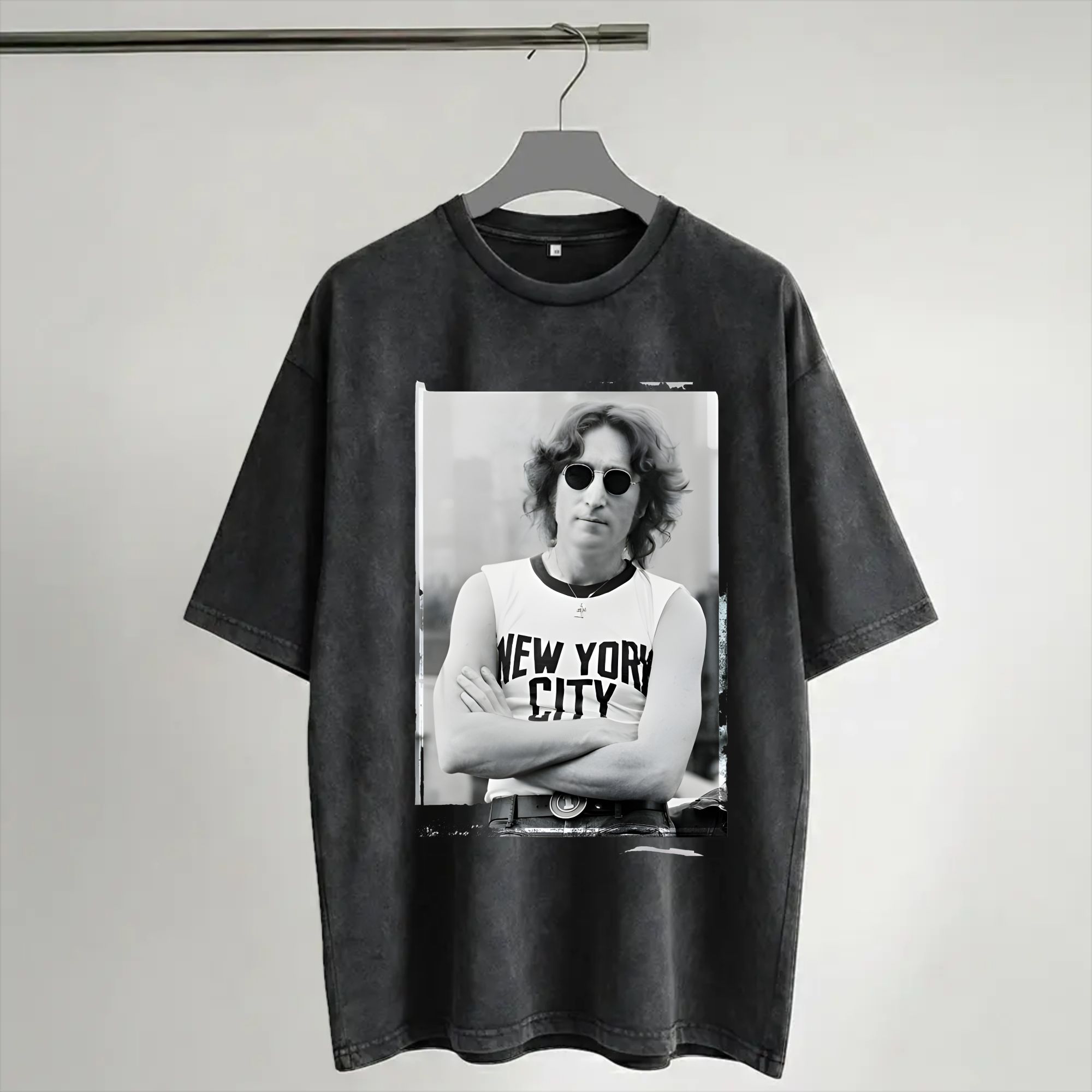 York Men'S Fashion - Camiseta Lavada Estilo Harajuku con Diseño
