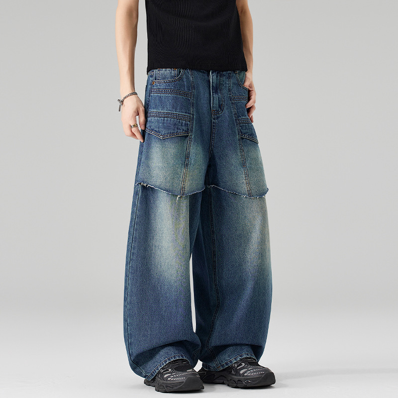 Men'S Fashion With Baggy Jeans - Pantalones Vaqueros Anchos de Mezclilla para
