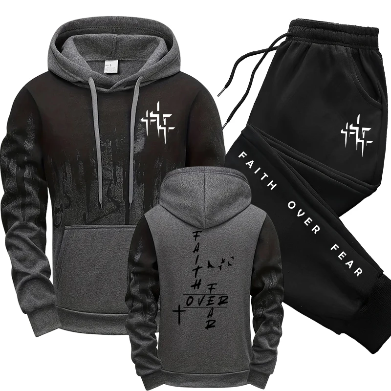 Men'S Fashion Hoodie - Conjunto Deportivo Informal de Otoño Invierno