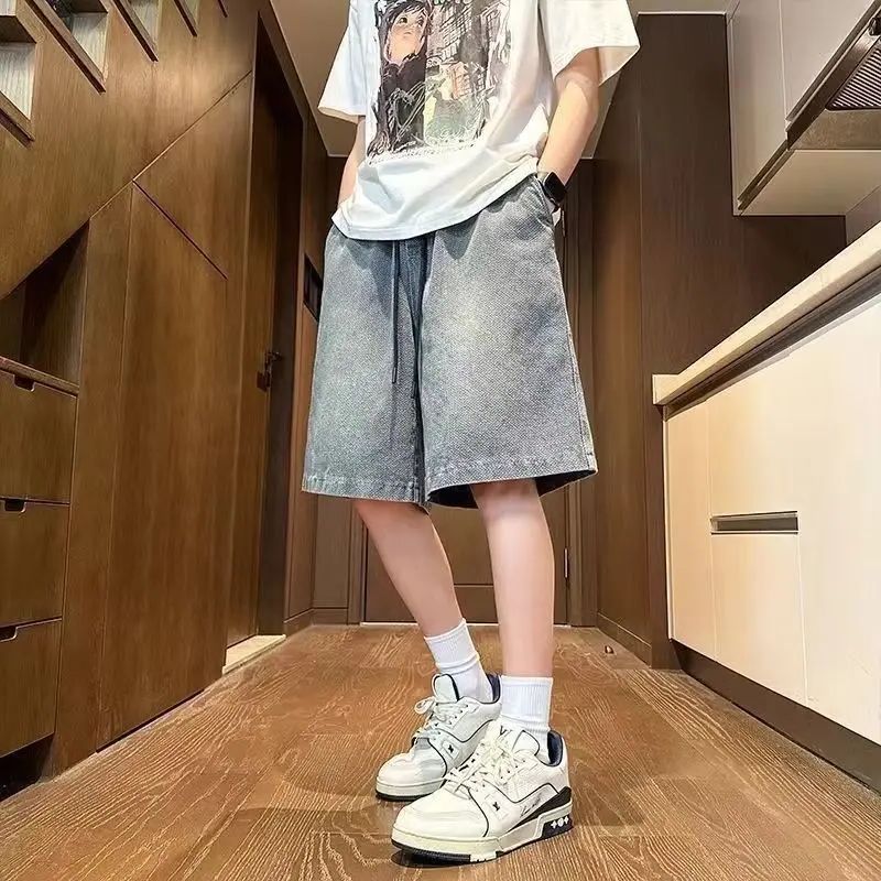 Men'S Fashion With Baggy Jeans - Pantalones Cortos de Mezclilla Azules para
