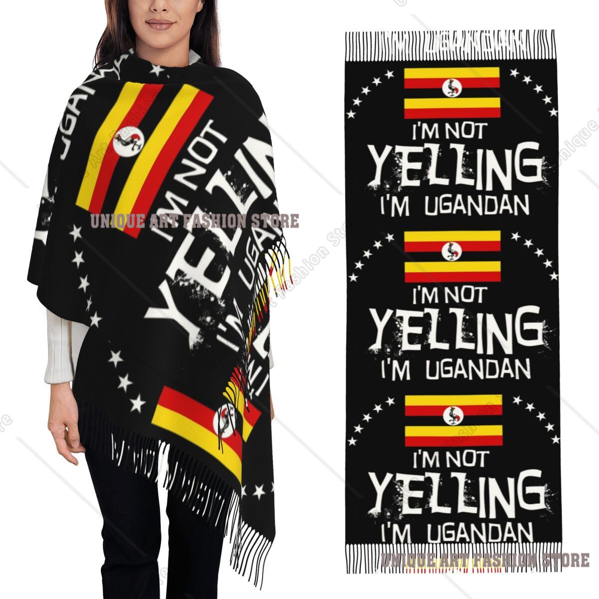 Men Fashion Uganda - No estoy gritando, soy Ugandans, bandera