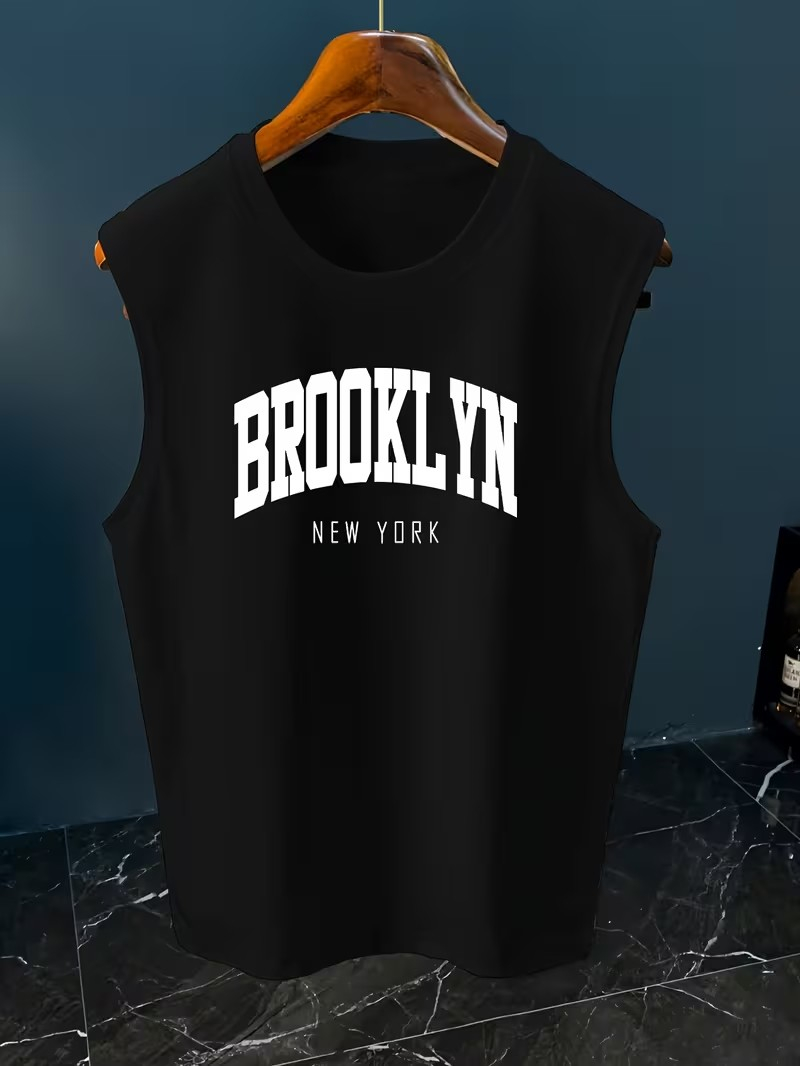 Paris Men'S Fashion - Camiseta sin mangas minimalista con estampado