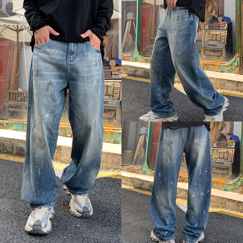 Men'S Fashion With Baggy Jeans - Ropa de calle americana, pantalones vaqueros