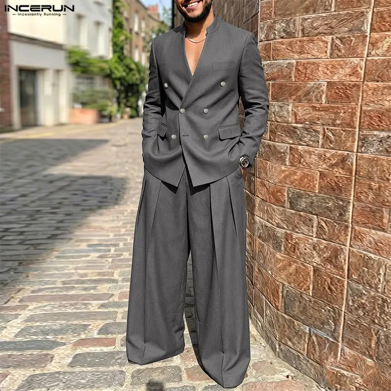 Mens Fashion Blazer - Conjuntos para Hombre INCERUN, Color Sólido,