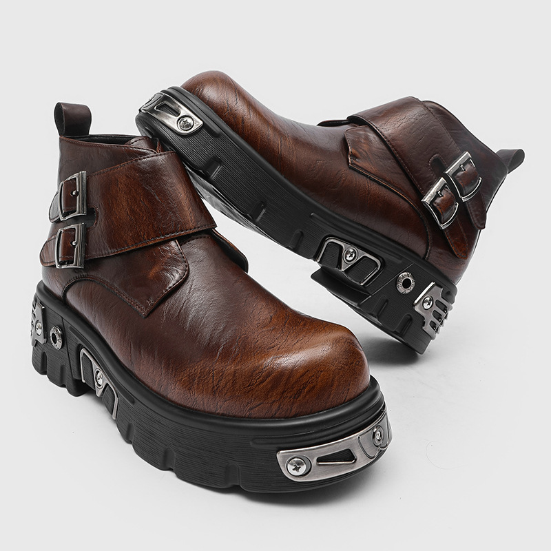 Fashion Men'S Boots - Botas de plataforma punk góticas de