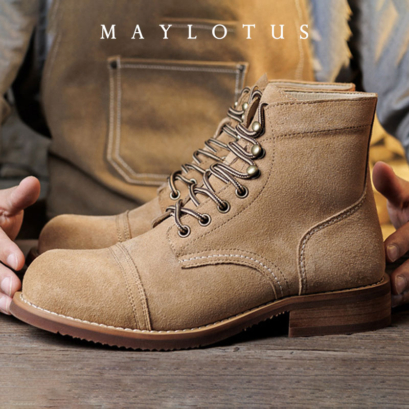 Fashion Men'S Boots - Botas de gamuza con suela Goodyear