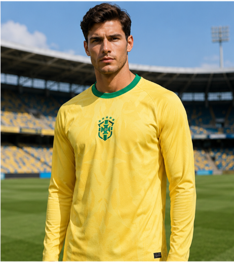 Mens Fashion Trend 2026 - Camiseta de Fútbol de Manga Larga