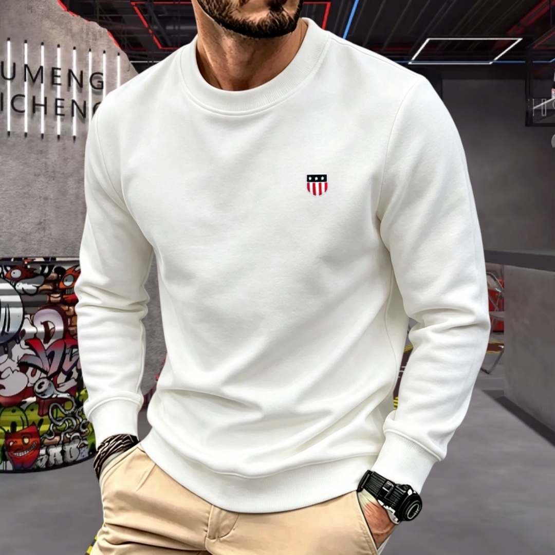 Men'S Tops Fashion - Camiseta de manga larga con cuello