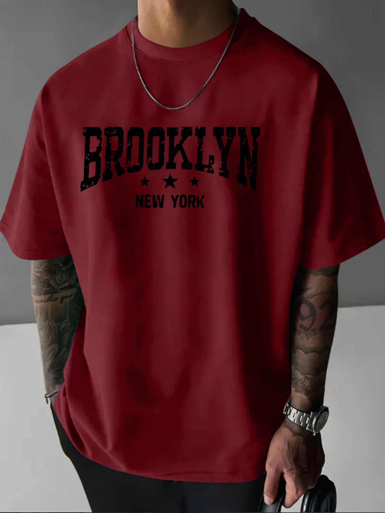 Camiseta de manga corta con cu - York Men'S Fashion reseña y precio