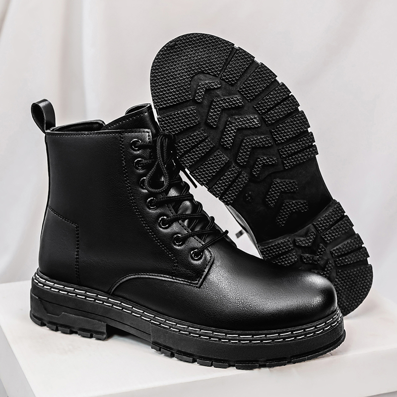 Botas de moto de charol negro  - Fashion Men'S Boots reseña y precio