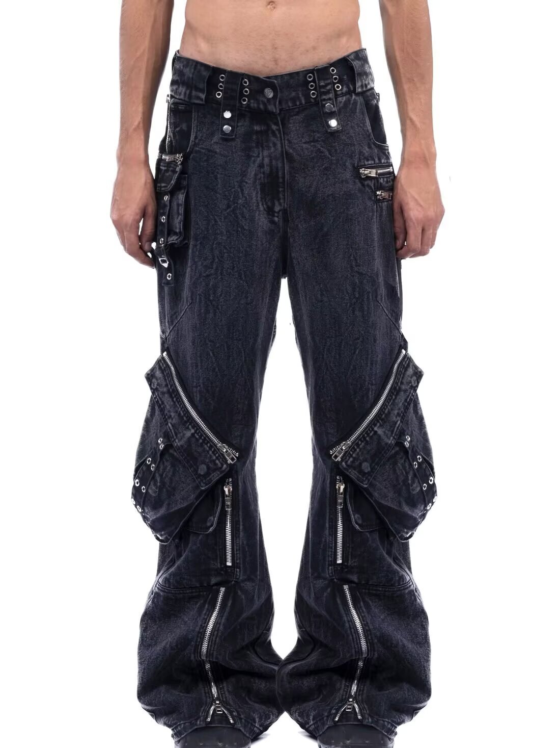 Y2K negro gótico Punk multibol - Men'S Fashion With Baggy Jeans reseña y precio